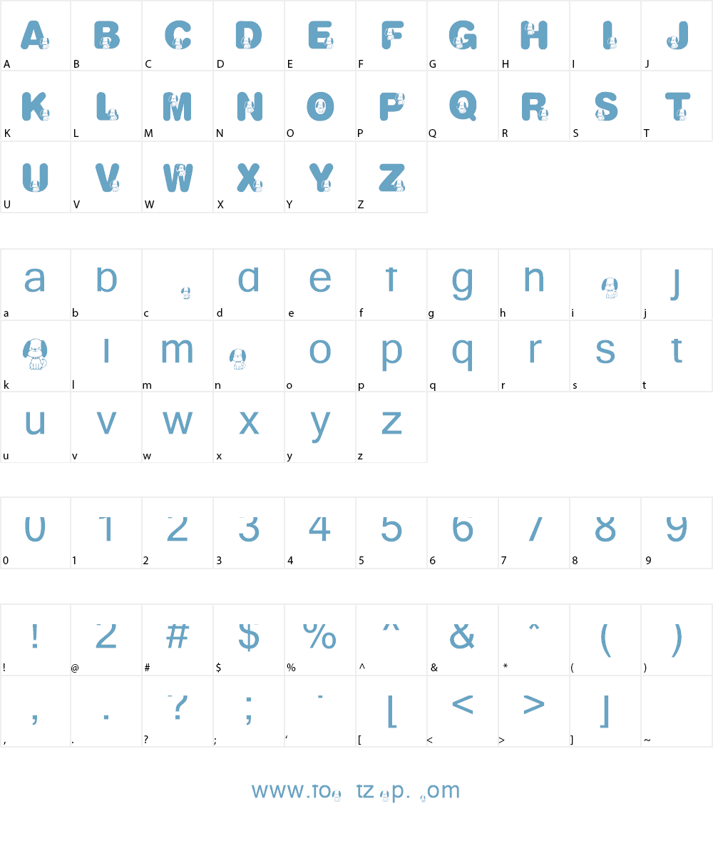 KR Nick's Puppy 1 Font Character